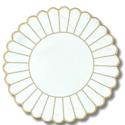 Flying Sheep Country Place Settings & Linens|Studio Collection in Linen: Pippa Placemat in White/Gold, Set of 4