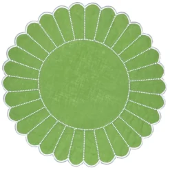 Flying Sheep Country Place Settings & Linens|Studio Collection: Pippa Placemat in Green & White, Set of 4