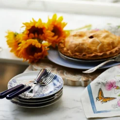 Caskata Dinnerware|Summer Blues Canape Plates