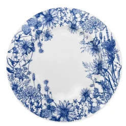 Caskata Dinnerware|Summer Blues Rimmed Dinner Plate Blue