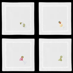 Henry Handwork Place Settings & Linens|Summer Drinks Mixed Cocktail Napkin Set