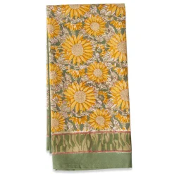 Couleur Nature Place Settings & Linens|Sunflower Tea Towels Yellow & Green, Set of 3