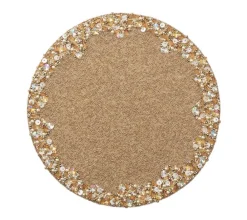 Kim Seybert Place Settings & Linens|Supernova Placemat in Champagne & Crystal, Set of 2