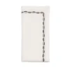 Kim Seybert Place Settings & Linens|Swag Napkin in White, Gunmetal & Silver, Set of 4