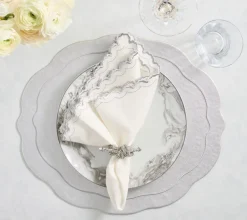 Kim Seybert Place Settings & Linens|Tailored Placemats in Silver, Set of 4