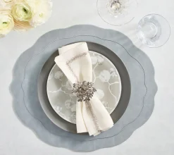 Kim Seybert Place Settings & Linens|Tailored Placemats in Steel Gray, Set of 4