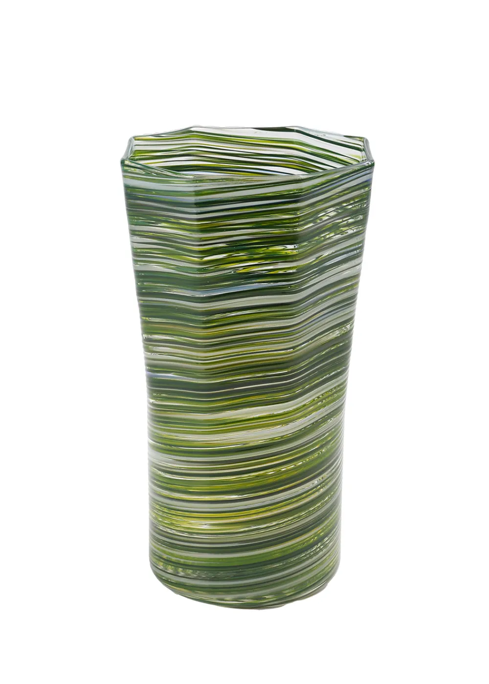 Craft Advisory Glassware|Tall Hand Blown Tumbler in Avocado Mix, Set of 6