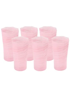 Craft Advisory Glassware|Tall Hand Blown Tumbler in Pink, Set of 6