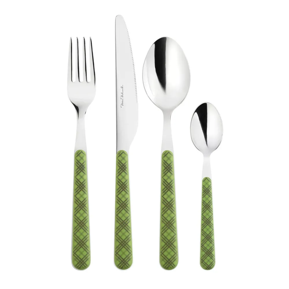 Petra Palumbo Flatware|Tartan Cutlery in Green, Set of 4