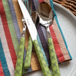 Petra Palumbo Flatware|Tartan Cutlery in Green, Set of 4