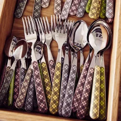Petra Palumbo Flatware|Tartan Cutlery in Pink, Set of 4