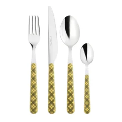 Petra Palumbo Flatware|Tartan Cutlery in Yellow, Set of 4