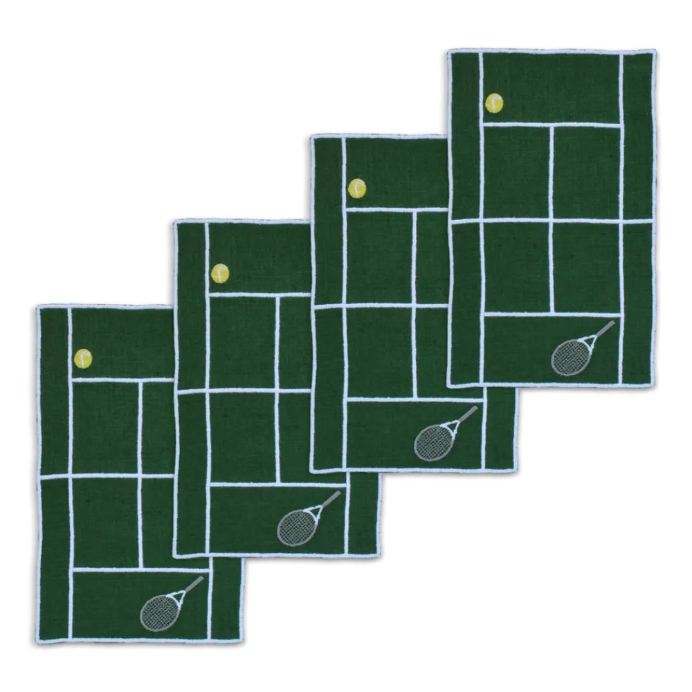 Chefanie Place Settings & Linens|Tennis Court Cocktail Napkins, Set of 4