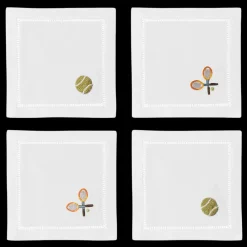 Henry Handwork Place Settings & Linens|Tennis Mixed Cocktail Napkin Set