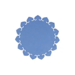 VIETRI Place Settings & Linens|Tessuti Cornflower Round Placemats with White Stitching, Set of 4