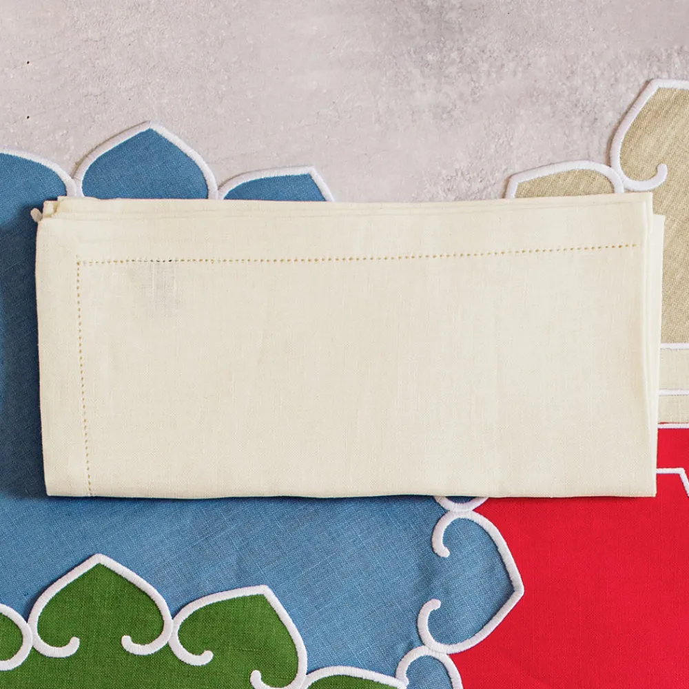VIETRI Place Settings & Linens|Tessuti Ivory Napkins, Set of 4