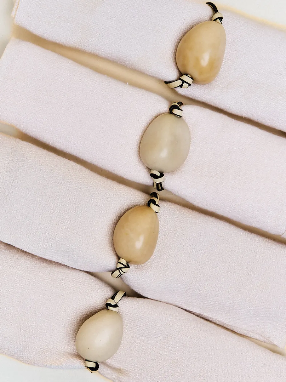 Hunting Season Place Settings & Linens|The Tagua Napkin Ring in Oyster, Set of 4