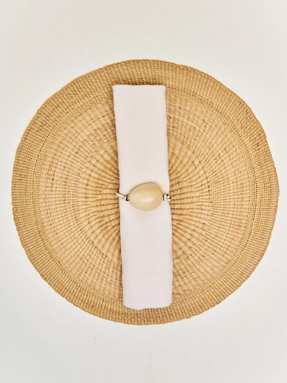 Hunting Season Place Settings & Linens|The Tagua Napkin Ring in Oyster, Set of 4