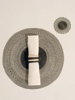 Hunting Season Place Settings & Linens|The Woven Placemat in Natural Black, Set of 4