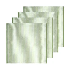 Caravan Place Settings & Linens|Ticking Stripe Napkin in Basil, Set of 4