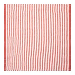 Caravan Place Settings & Linens|Ticking Stripe Napkin in Tomato, Set of 4