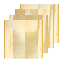 Caravan Place Settings & Linens|Ticking Stripe Napkin in Mustard, Set of 4