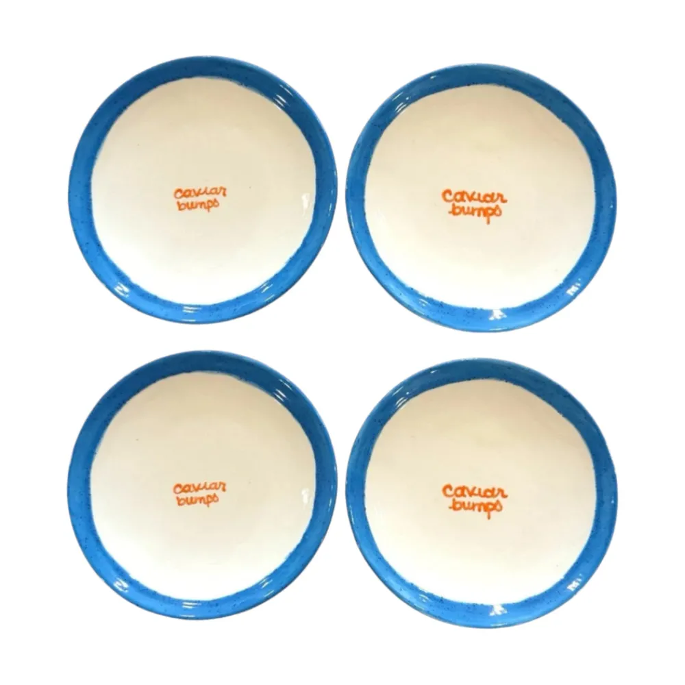 Caitlin Rounds Antiques Dinnerware|Tiny “Caviar Bumps” Plates, Set of 4