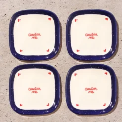 Caitlin Rounds Antiques Dinnerware|Tiny “Caviar Me” Plates, Set of 4