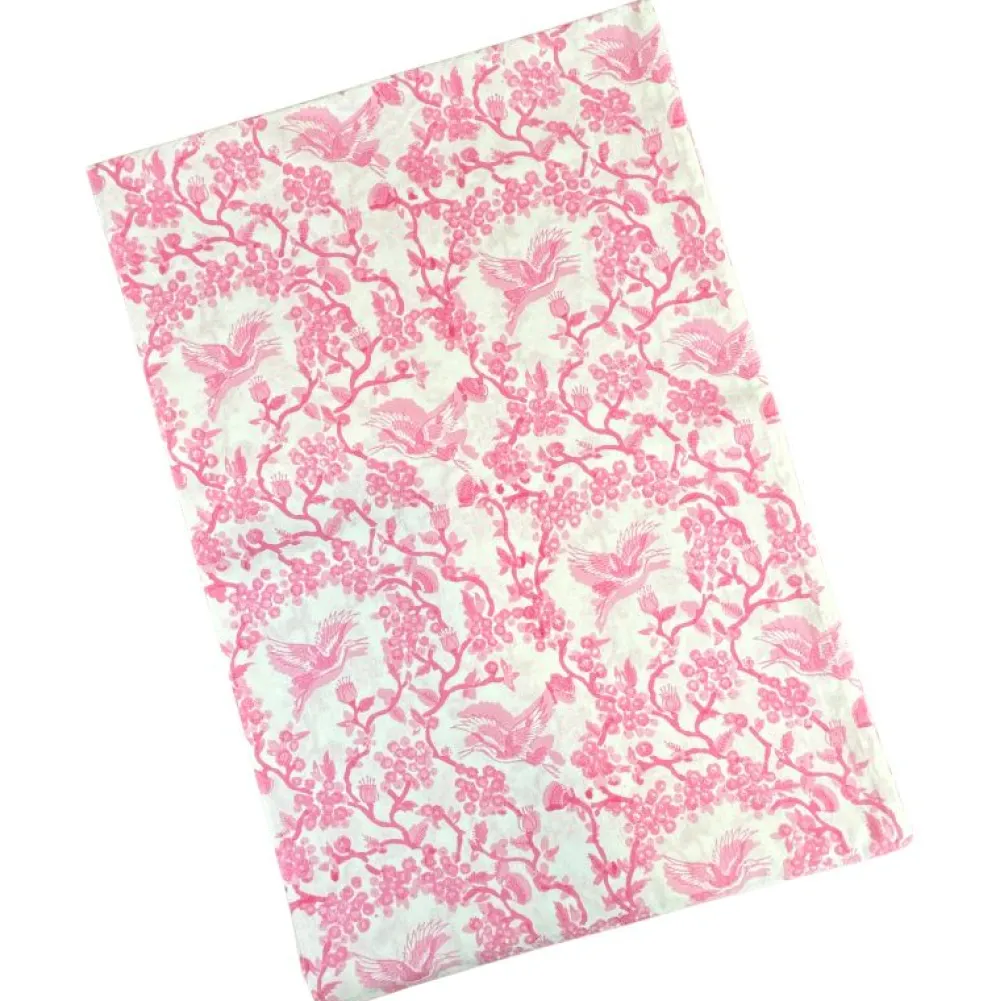 Flying Sheep Country Place Settings & Linens|Toile de Jouy Birds Pink Tablecloth