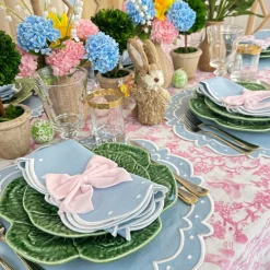 Flying Sheep Country Place Settings & Linens|Toile de Jouy Birds Pink Tablecloth