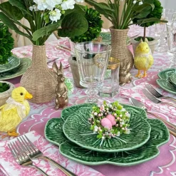 Flying Sheep Country Place Settings & Linens|Toile de Jouy Birds Pink Tablecloth