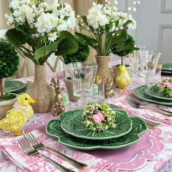 Flying Sheep Country Place Settings & Linens|Toile de Jouy Birds Pink Tablecloth