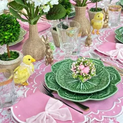 Flying Sheep Country Place Settings & Linens|Toile de Jouy Birds Pink Tablecloth