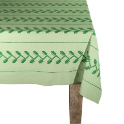 Carolina Irving and Daughters Place Settings & Linens|Tonal Green Vine Tablecloth