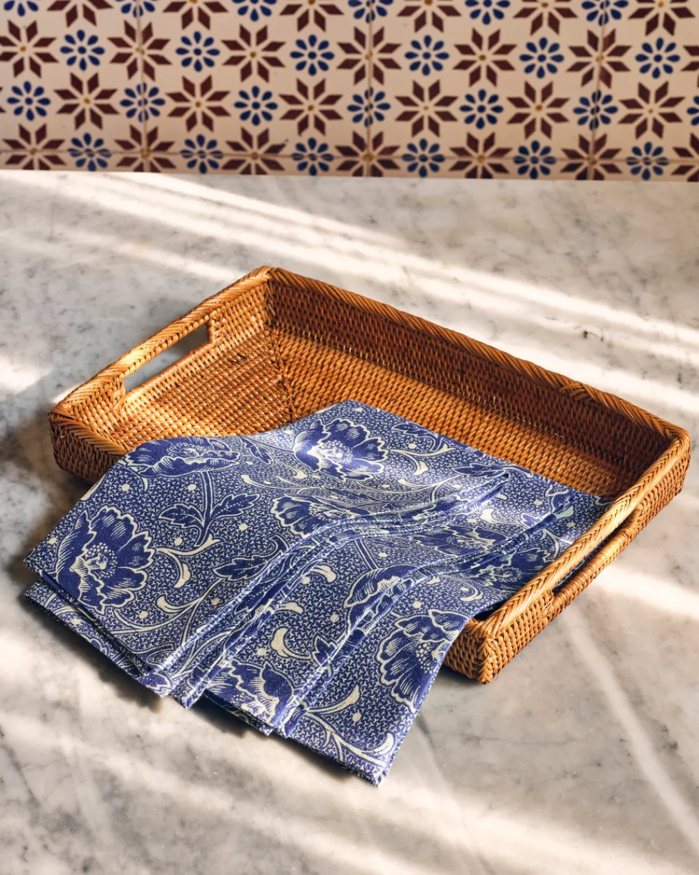 Cabana Place Settings & Linens|Toscana Blue Napkins, Set of 4