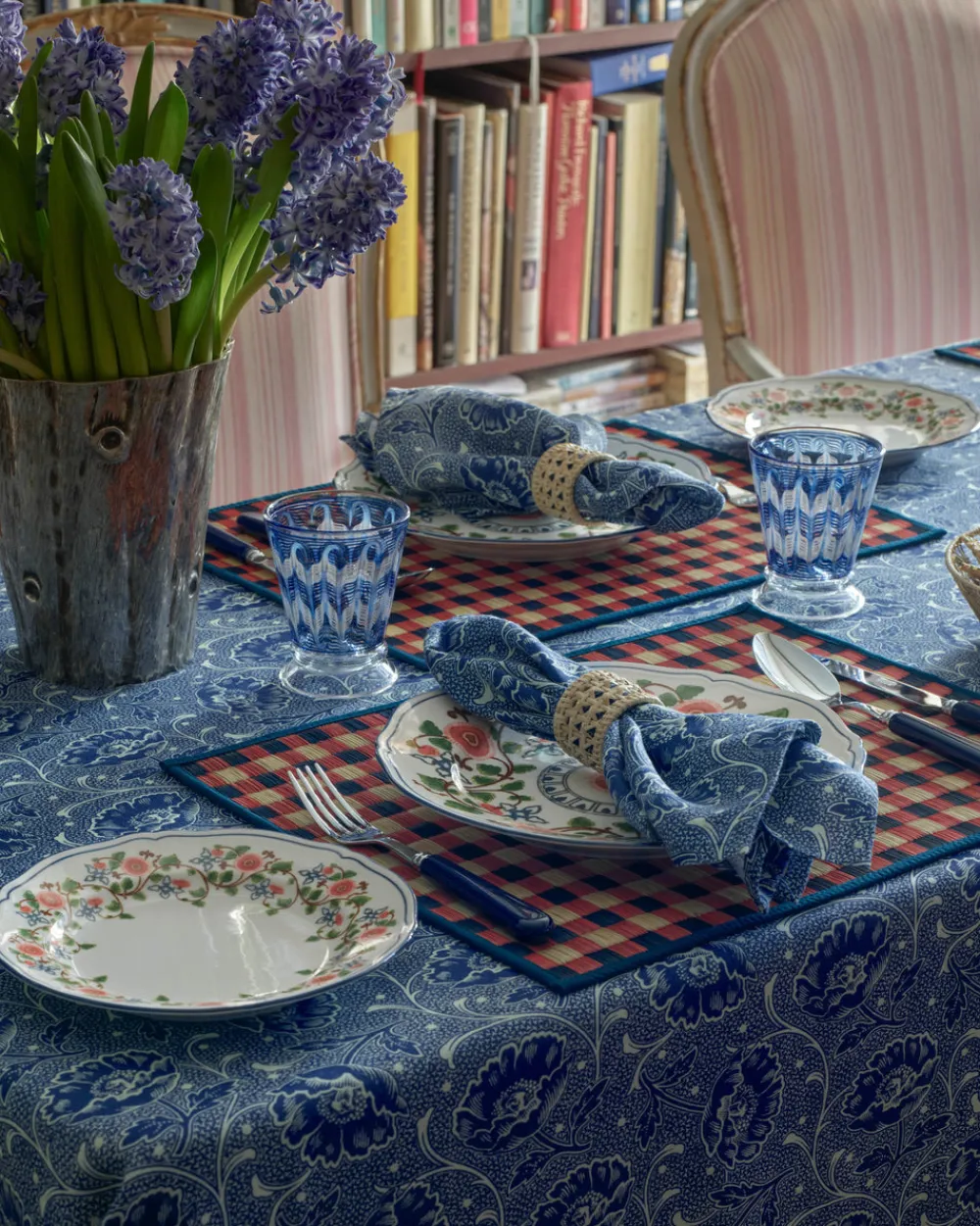 Cabana Place Settings & Linens|Toscana Blue Napkins, Set of 4