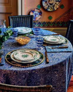 Cabana Place Settings & Linens|Toscana Blue Tablecloth, Square
