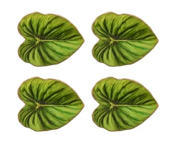 Kim Seybert Place Settings & Linens|Tropicana Coasters in Green, Set of 4 in a Gift Box