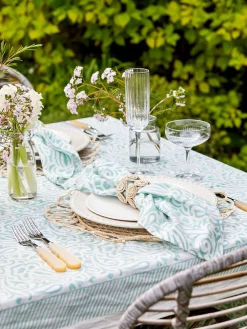 Maison Margaux Place Settings & Linens|Turquoise Amelia Tablecloth