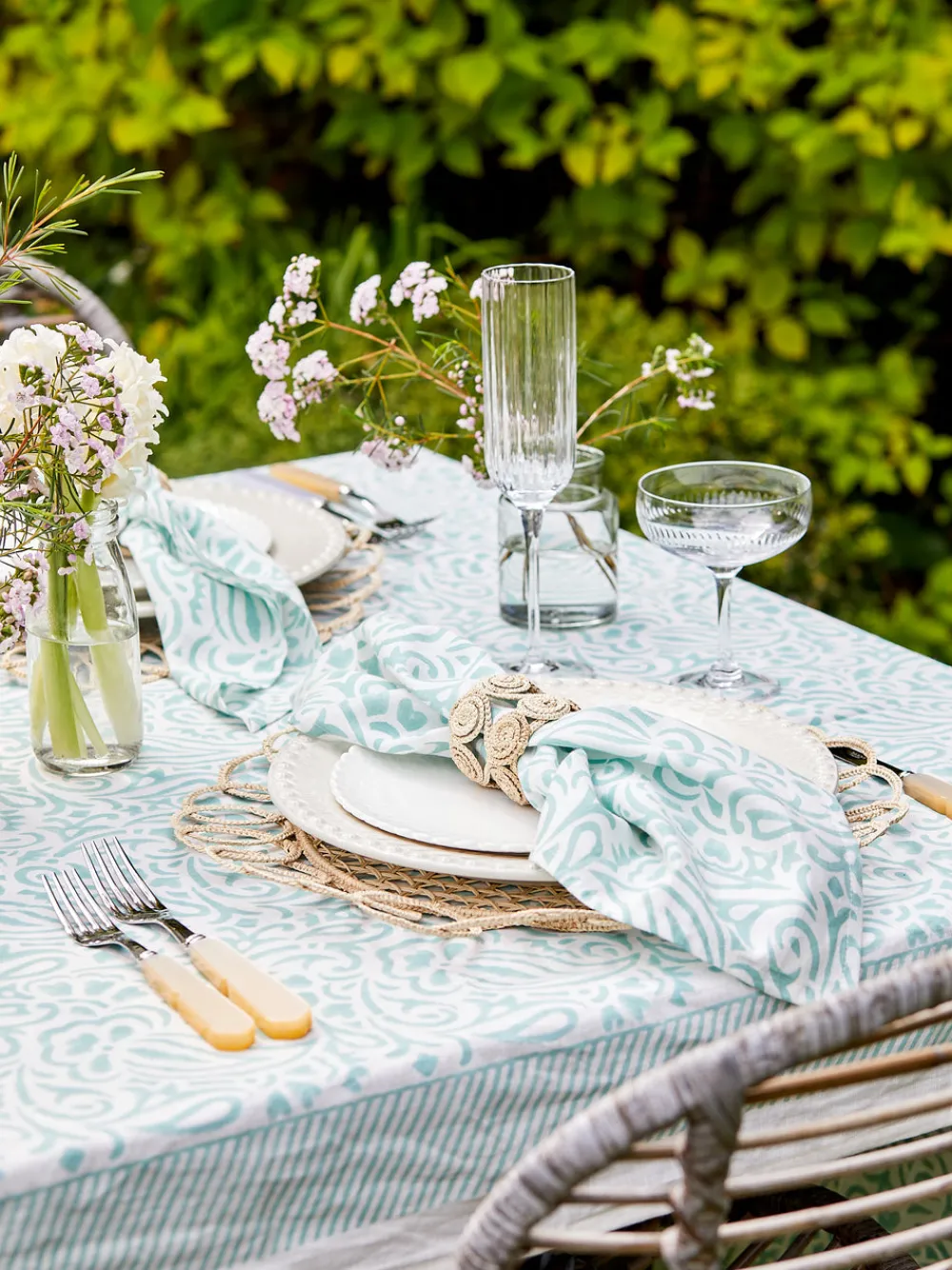 Maison Margaux Place Settings & Linens|Turquoise Amelia Tablecloth