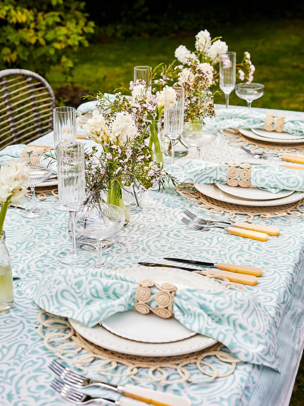 Maison Margaux Place Settings & Linens|Turquoise Amelia Tablecloth
