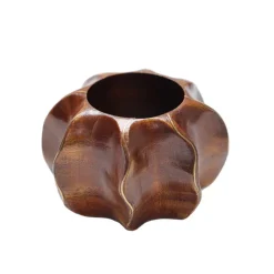 Kim Seybert Place Settings & Linens|Twist Napkin Ring in Brown & Gold, Set of 4