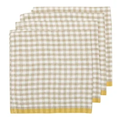 Caravan Place Settings & Linens|Two-Tone Gingham Napkins in Natural & Aqua, Set of 4