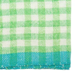 Caravan Place Settings & Linens|Two-Tone Gingham Napkins in Natural & Aqua, Set of 4
