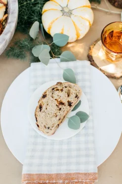 Caravan Place Settings & Linens|Two-Tone Gingham Napkins in Natural & Aqua, Set of 4