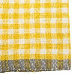 Caravan Place Settings & Linens|Two-Tone Gingham Napkins in Natural & Aqua, Set of 4