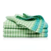 Caravan Place Settings & Linens|Two-Tone Gingham Napkins in Lime & Aqua, Set of 4