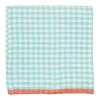 Caravan Place Settings & Linens|Two-Tone Gingham Napkins in Aqua & Orange, Set of 4