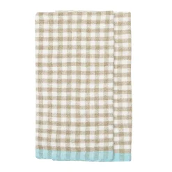 Caravan Place Settings & Linens|Two-Tone Gingham Towels in Natural & Aqua, Set of 2
