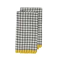 Caravan Place Settings & Linens|Two-Tone Gingham Towels in Natural & Aqua, Set of 2